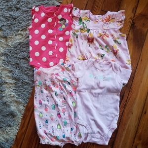 Baby Girls' Bundle Rompers and‎ Bodysuit 6 Months